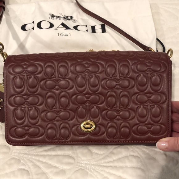 Coach 1941 Dinky Signature Embossed Leather Bag - Picture 1 of 11